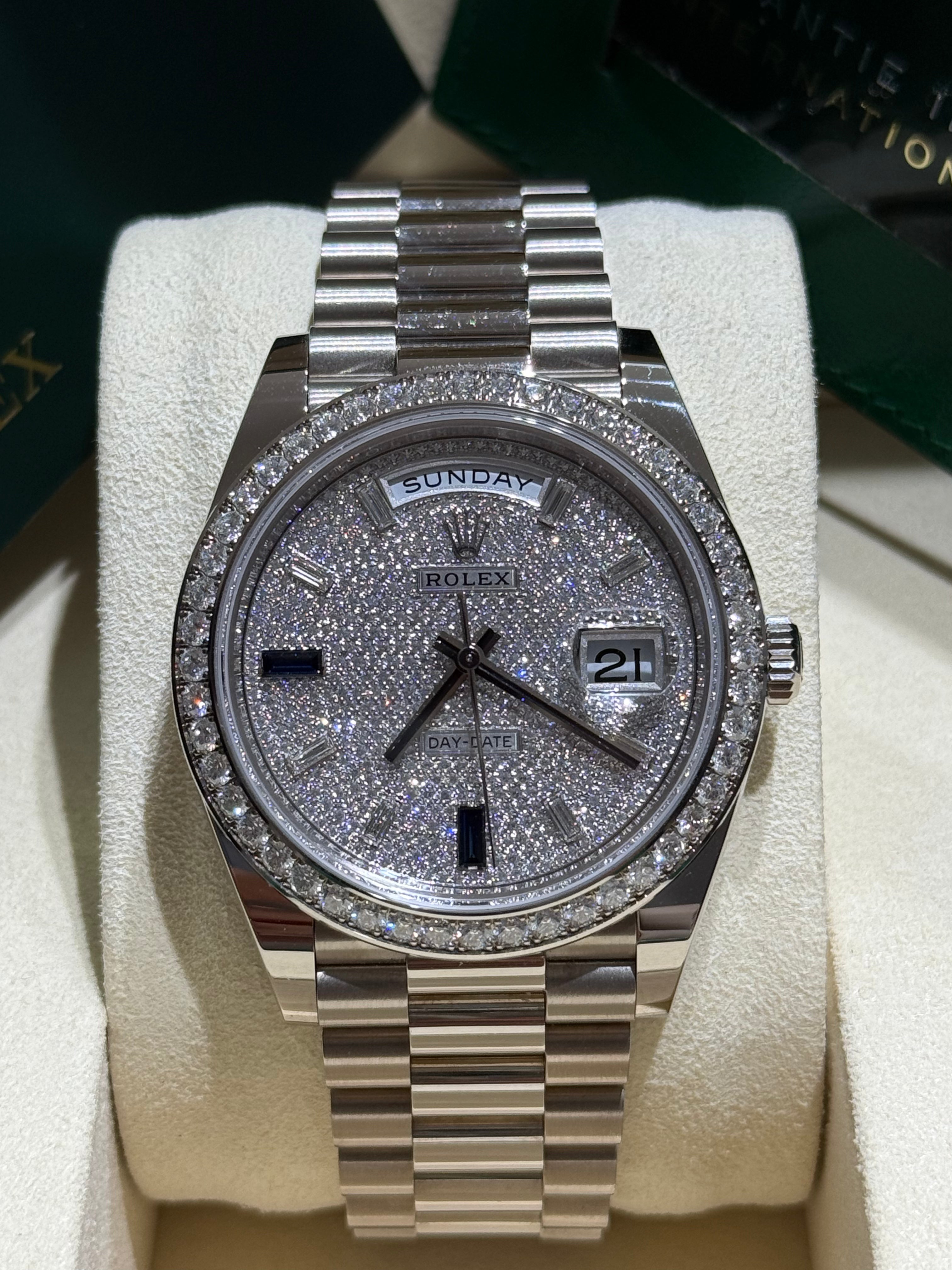 Rolex Day-Date 40 White Gold 228349RBR "Pavé Diamond" (2022)