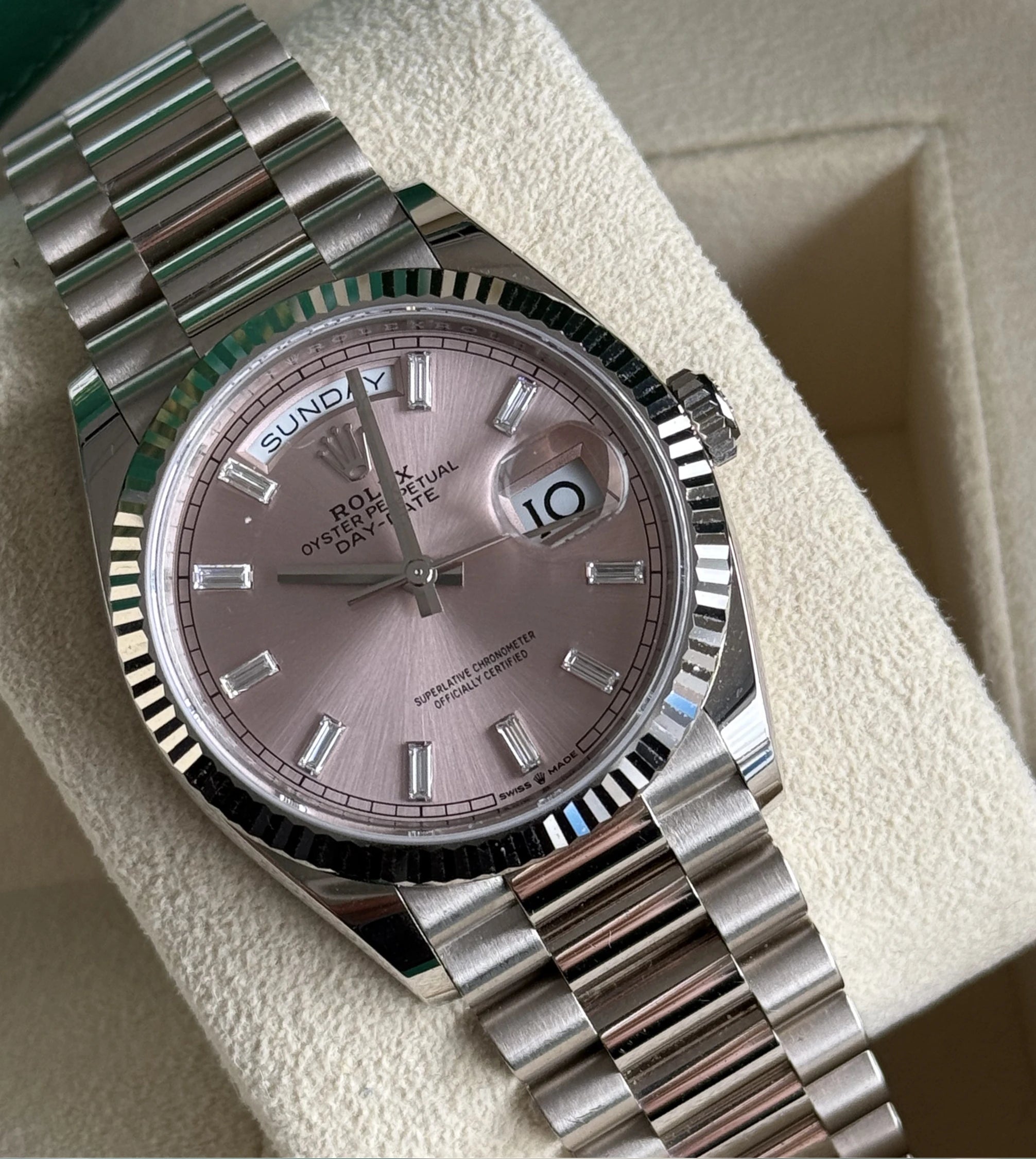 Rolex Day-Date 36 128239 "Pink Baguette" (2025)